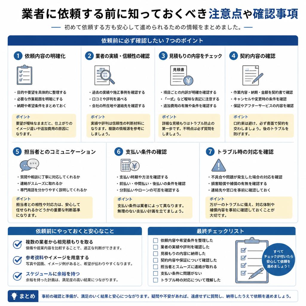 依頼する際の注意点