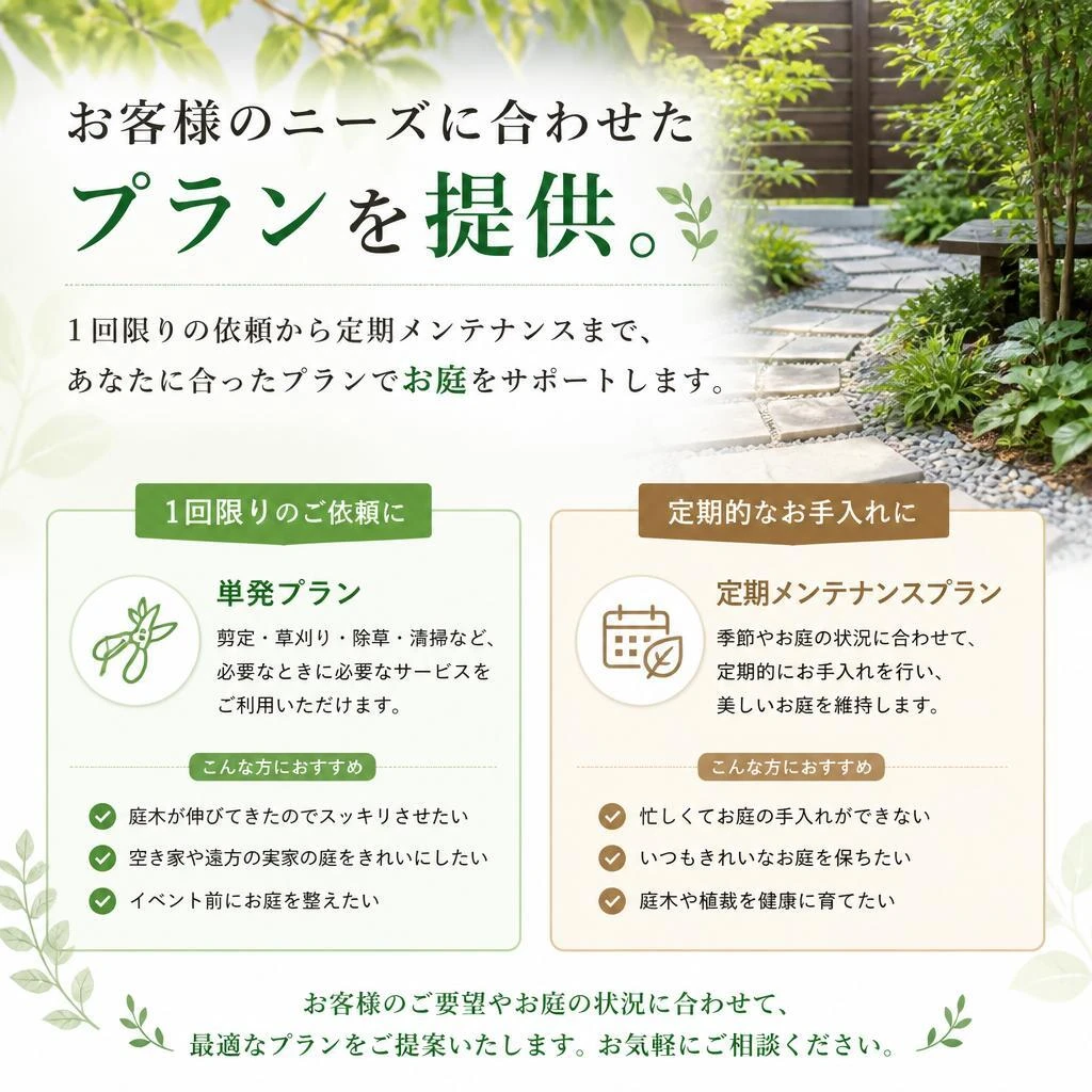 柔軟なプランをご用意