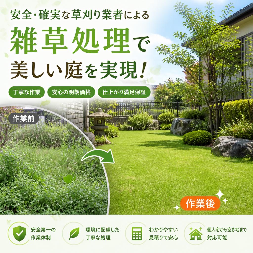 安全・確実な草刈り業者による雑草処理で美しい庭を実現！