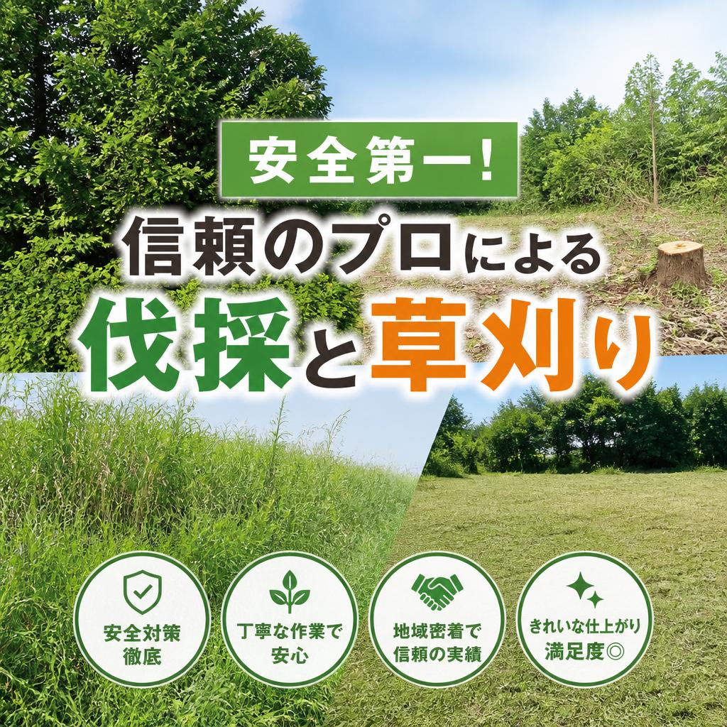 安全第一！信頼のプロによる伐採と草刈り