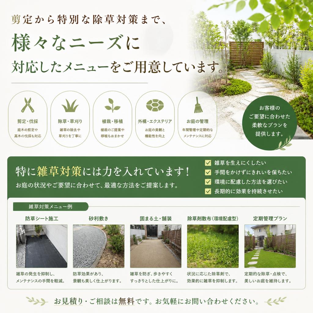 幅広い対応メニューでお客様のニーズにお応え