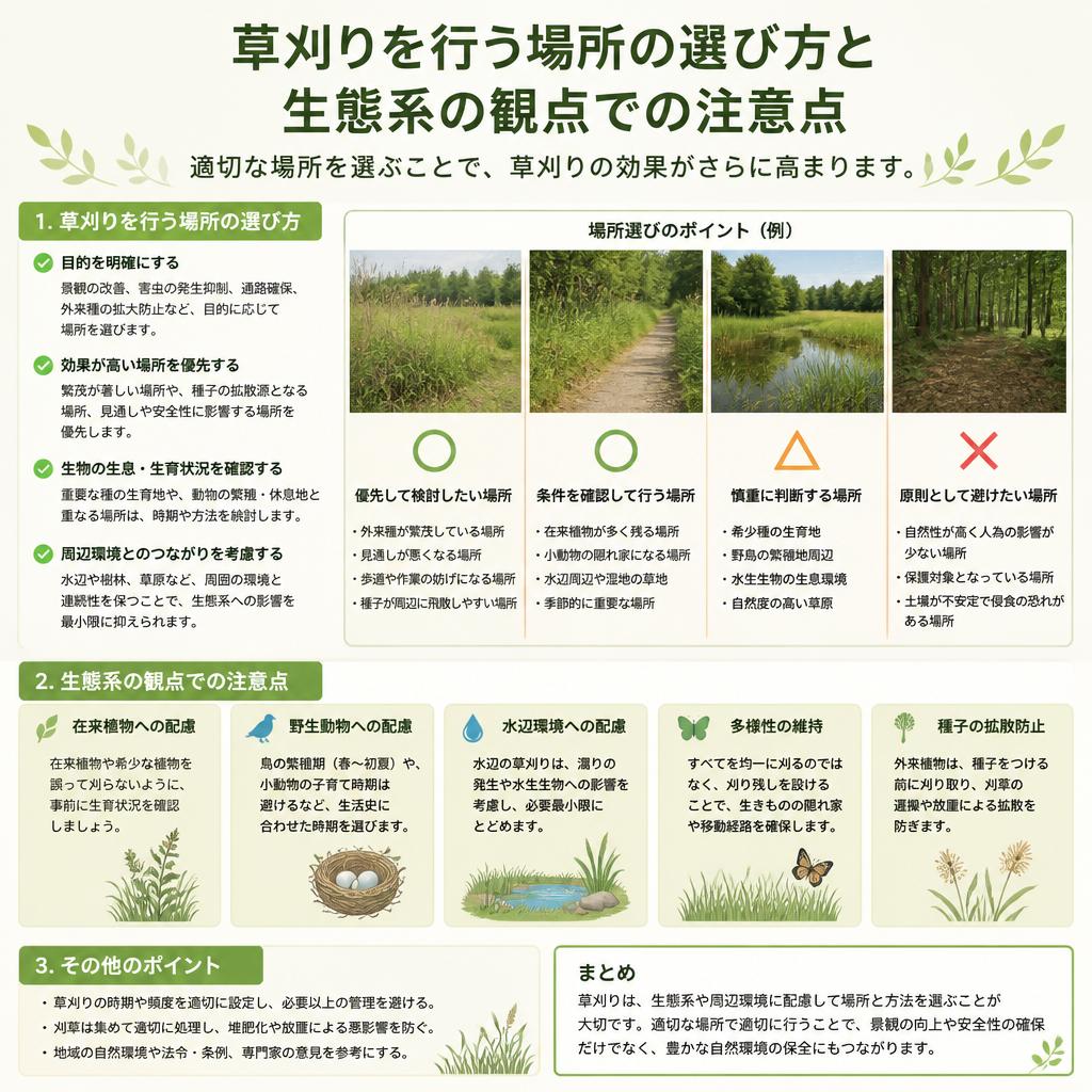 4. 場所選びのポイントと生態系への配慮